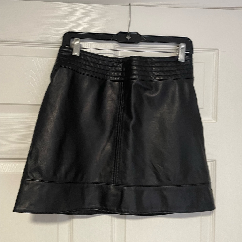 Trouvé Nordstrom Genuine Leather Black Mini Skirt Size 6